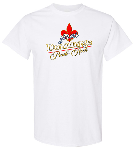 Gros Dommage - T-shirt - Logo (Blanc)